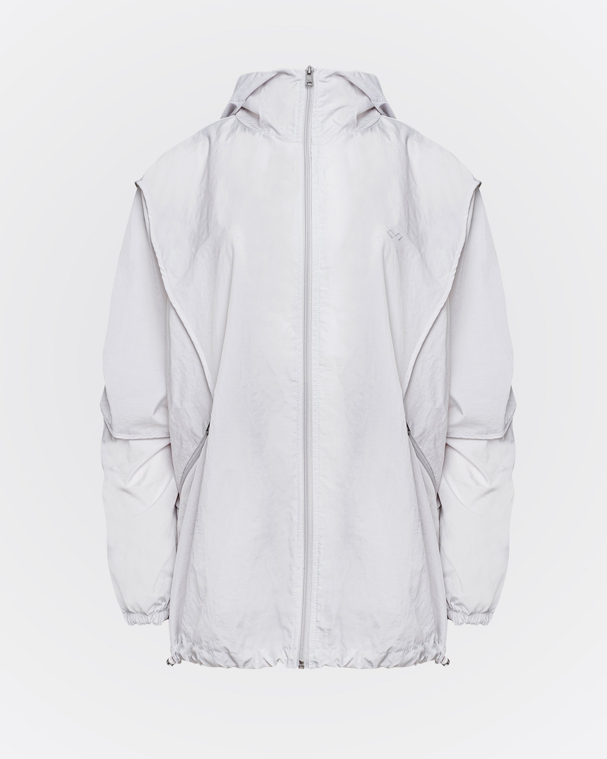 Bel Ayarlamalı Oversize Yağmurluk - Gri