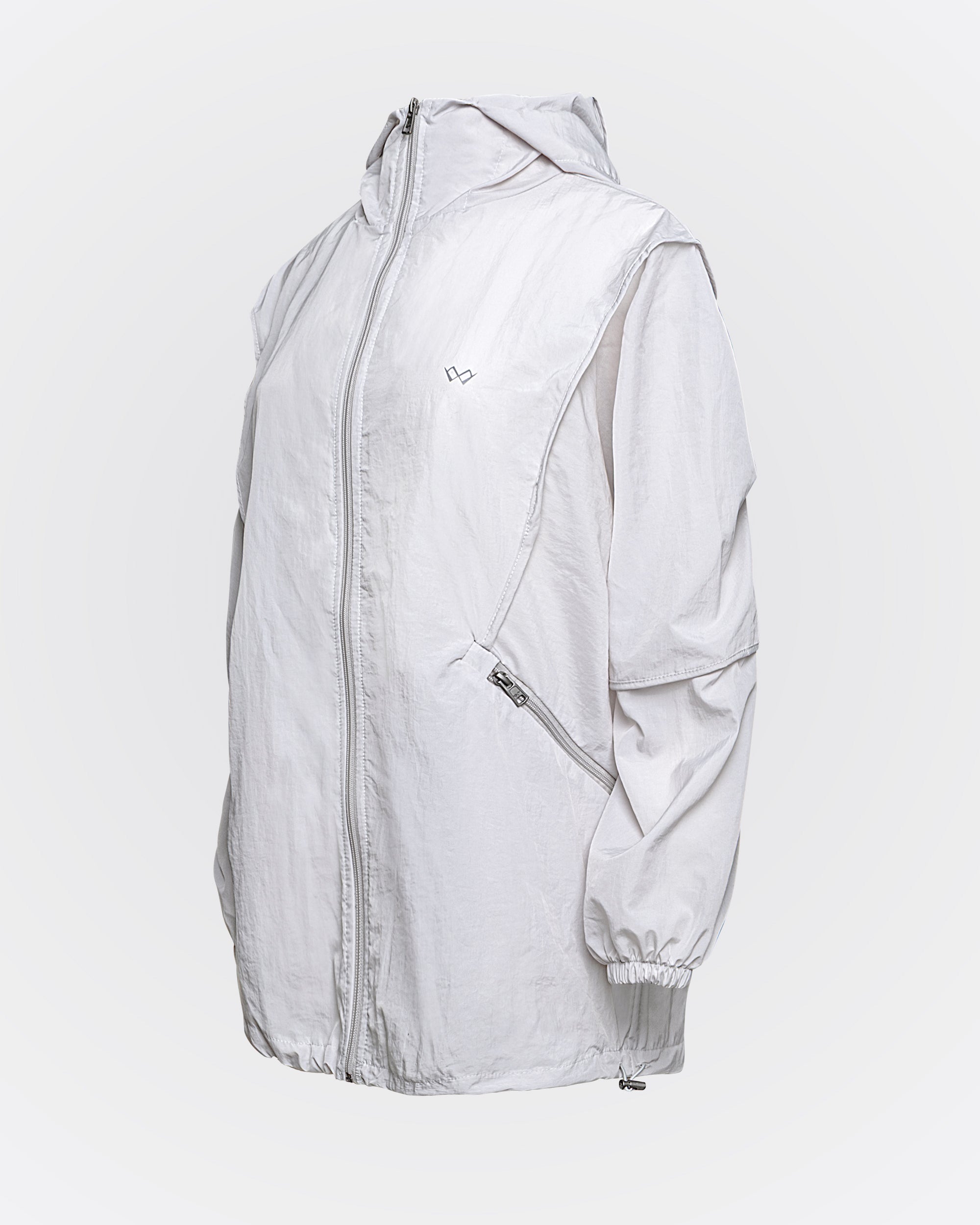 Bel Ayarlamalı Oversize Yağmurluk - Gri