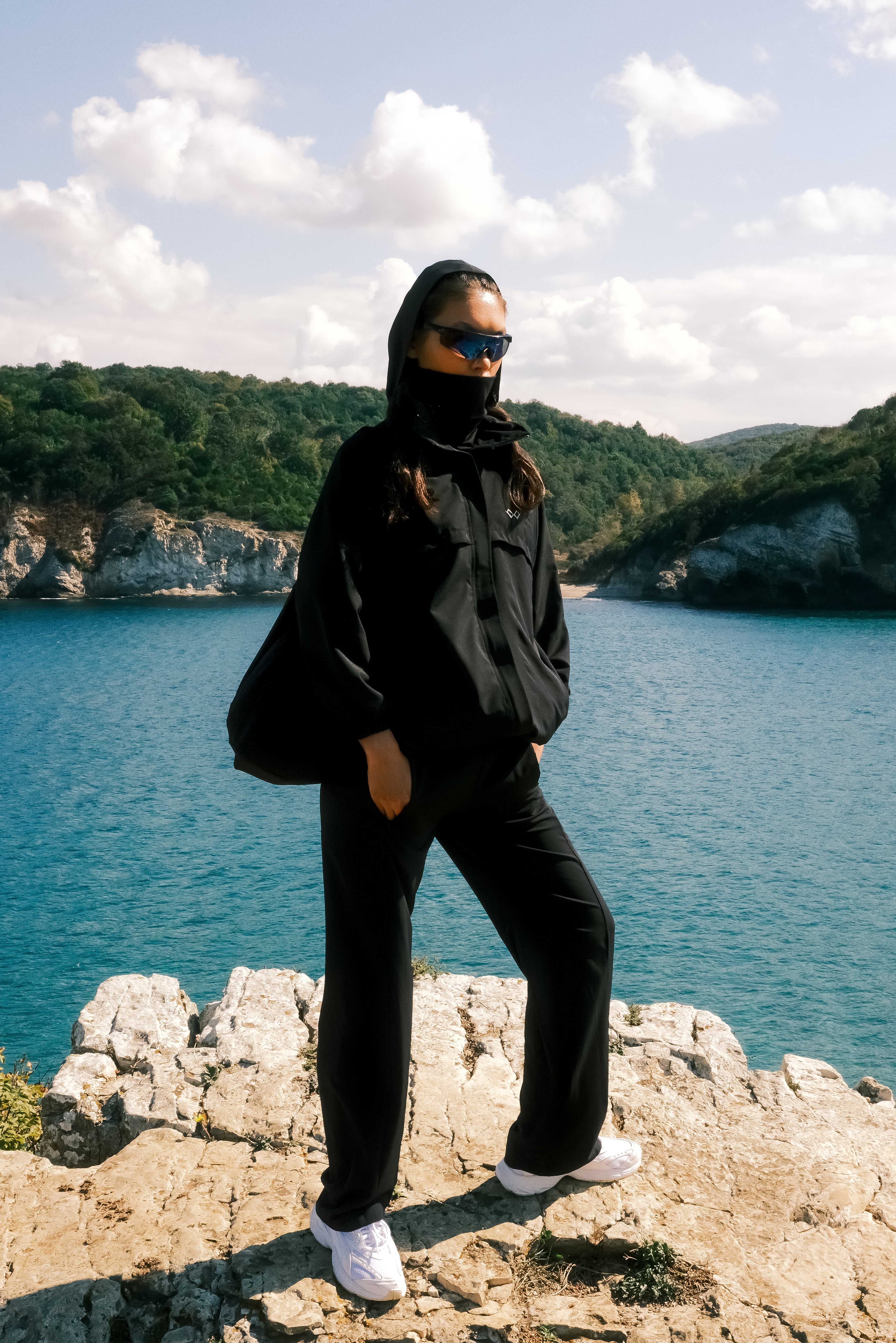 İçi File Astarlı Aktif Ceket - Siyah