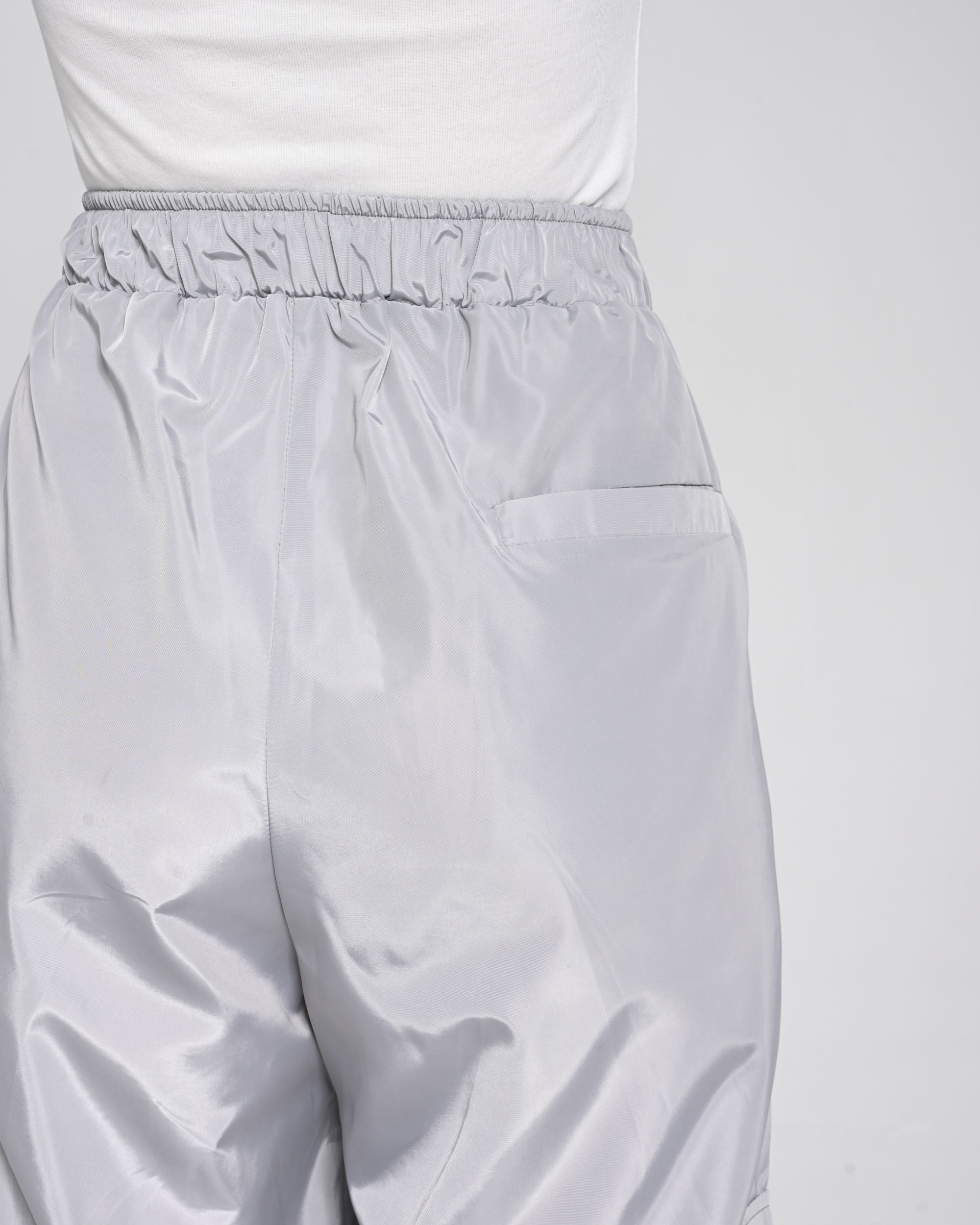 Beli Lastikli Kargo Pantolon - Gri - Monolou