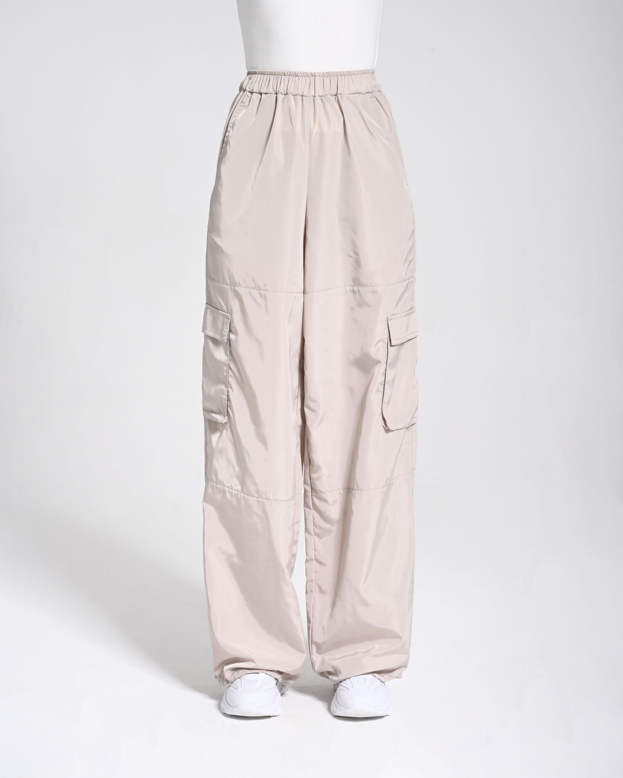 Beli Lastikli Kargo Pantolon - Bej