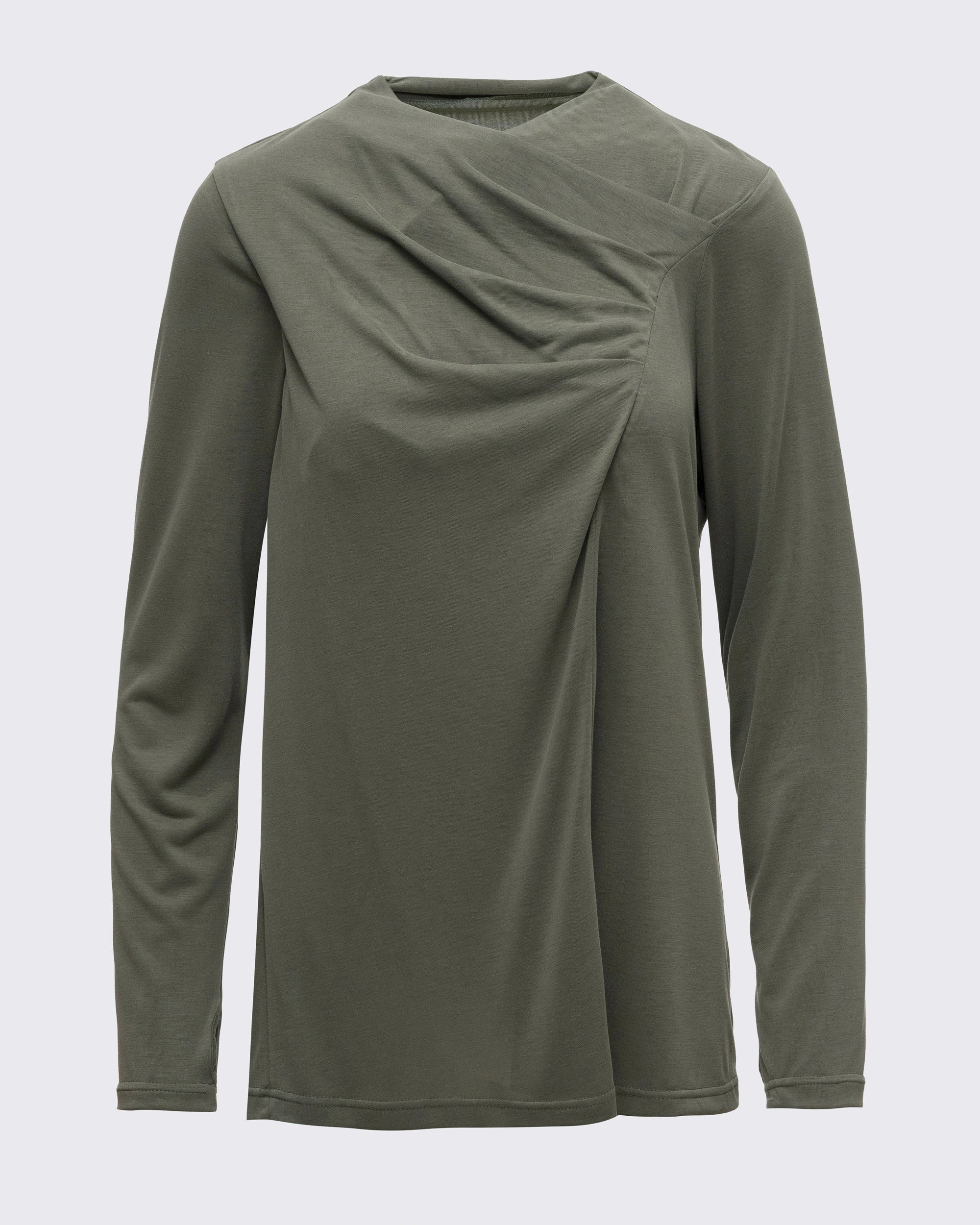 Drape Detaylı Modal Tunik - Çağla Yeşili