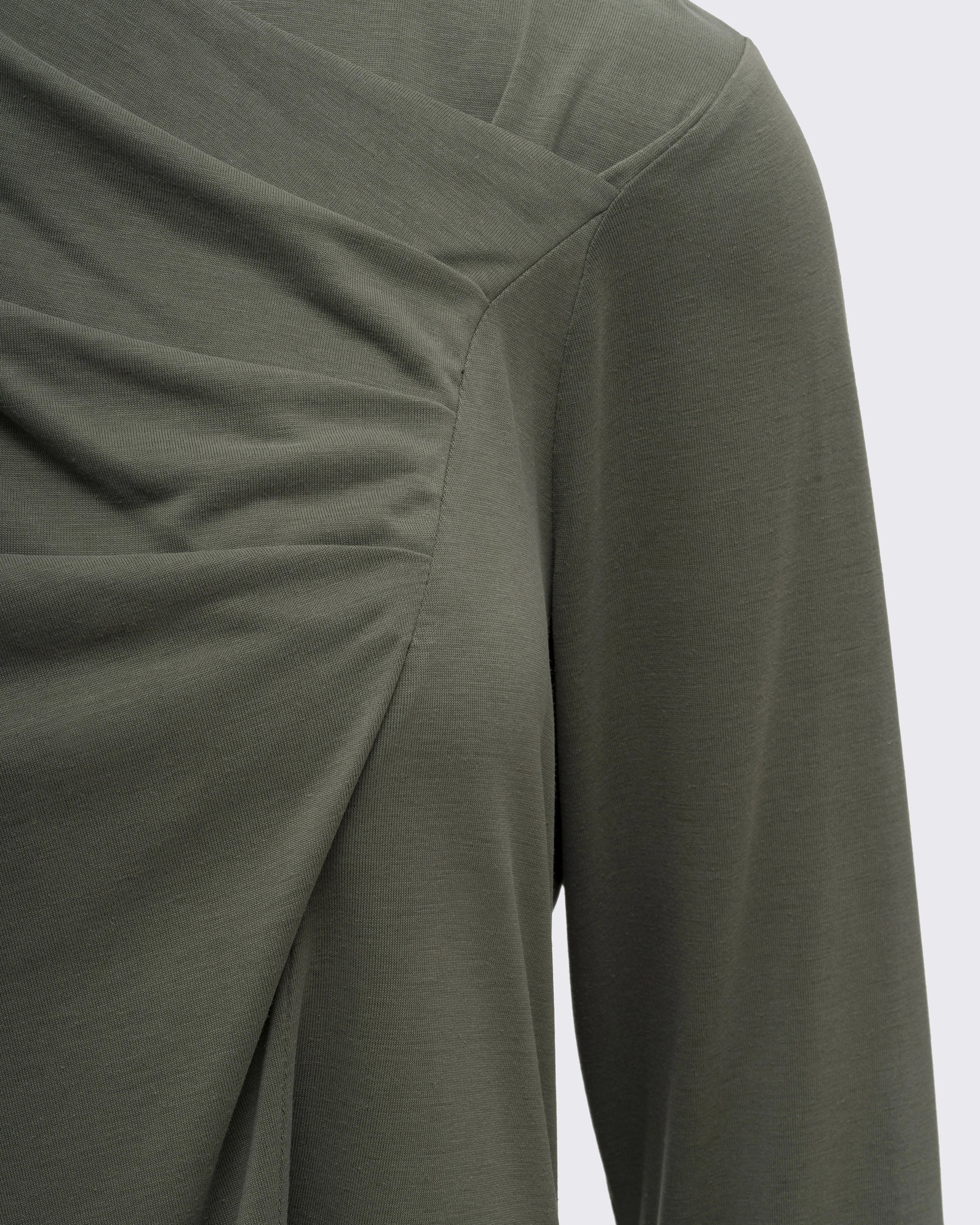 Drape Detaylı Modal Tunik - Çağla Yeşili