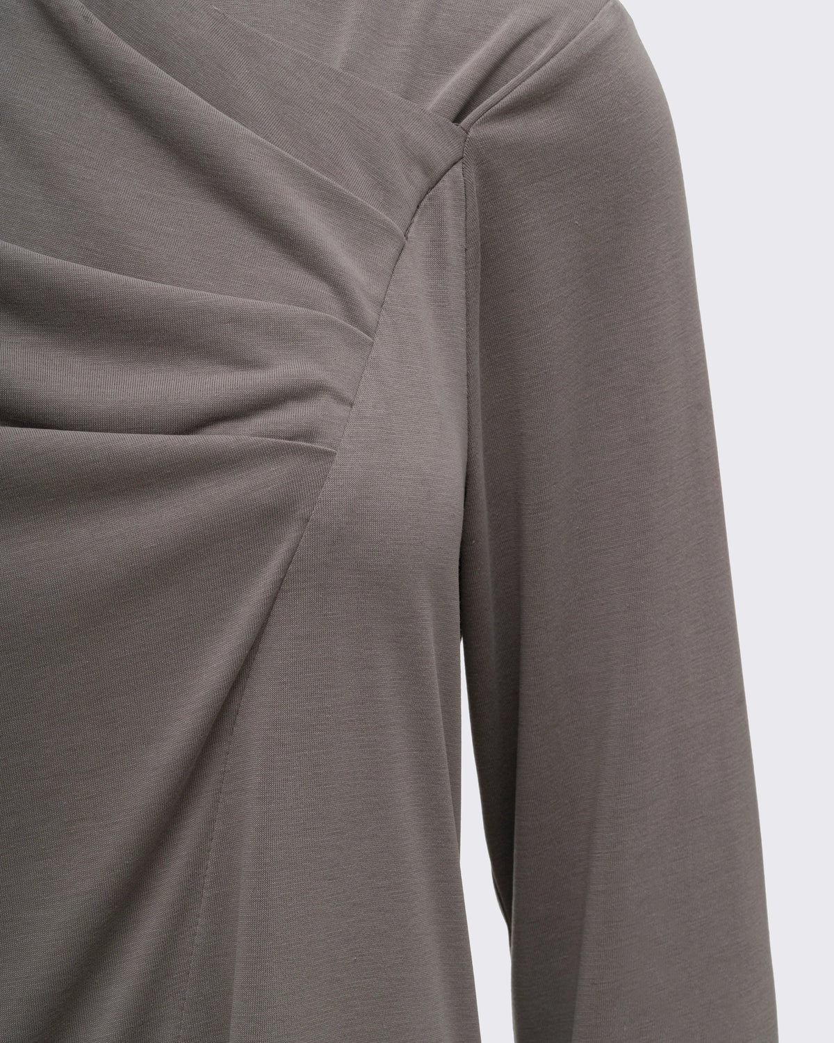 Drape Detaylı Modal Tunik - Haki
