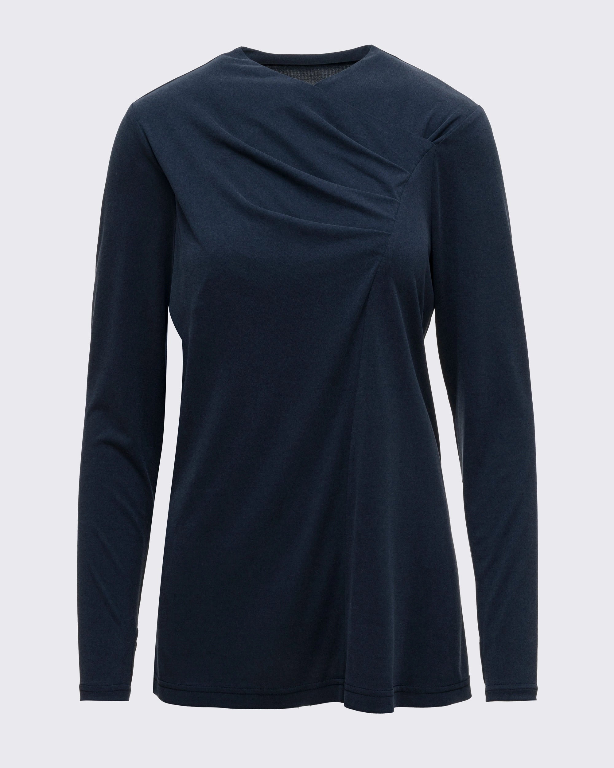 Drape Detaylı Modal Tunik - Lacivert