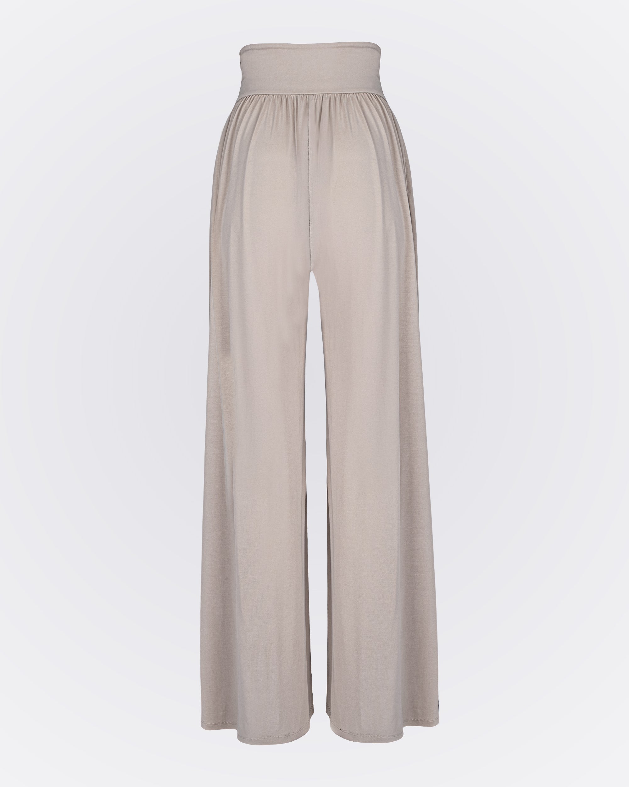 Kruvaze Bel Detaylı Modal Kumaşlı Pileli Aktif Pantolon - Bej