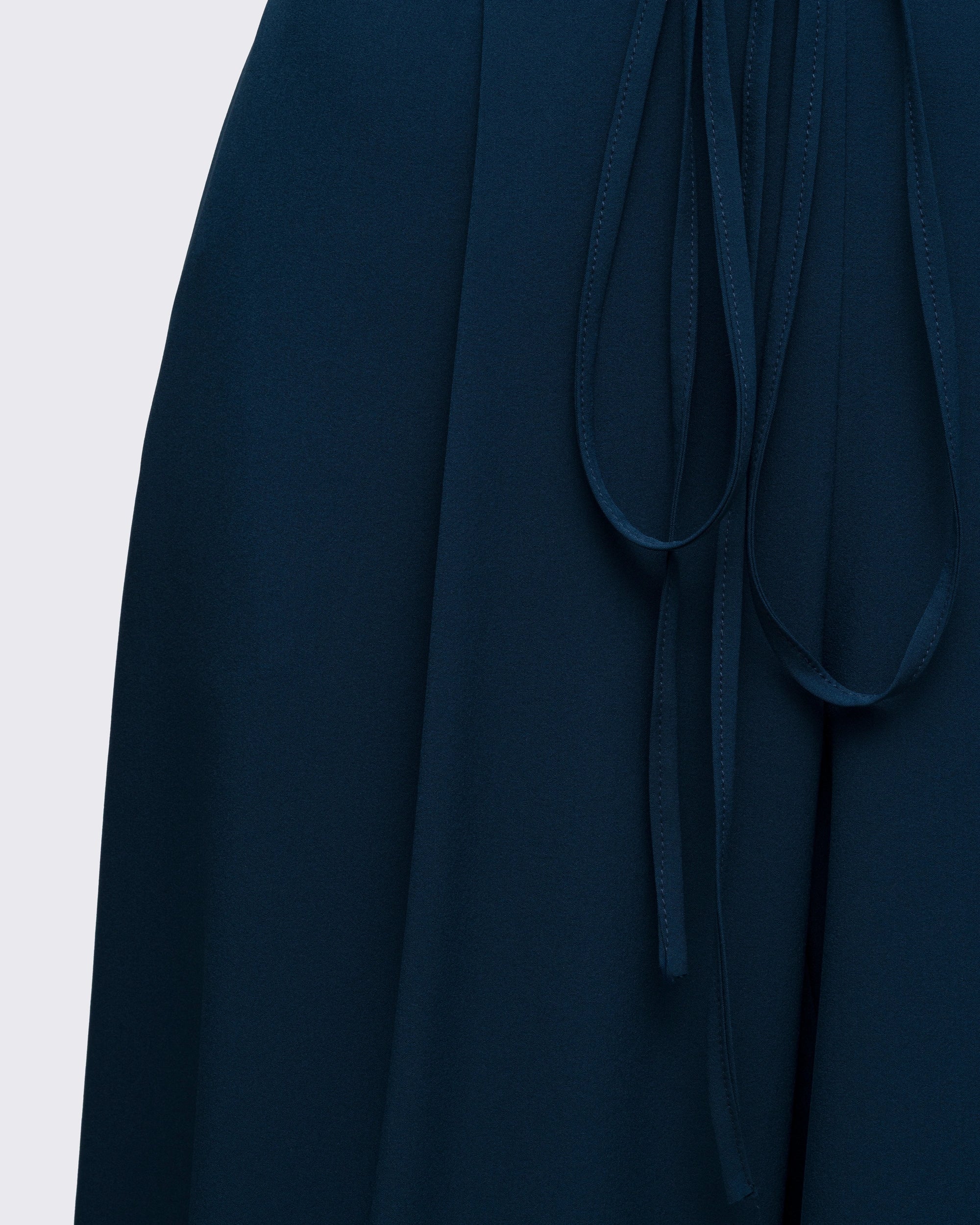 Loom-Ayarlanabilir Bel Detaylı Geniş Paça Pantolon - Lacivert
