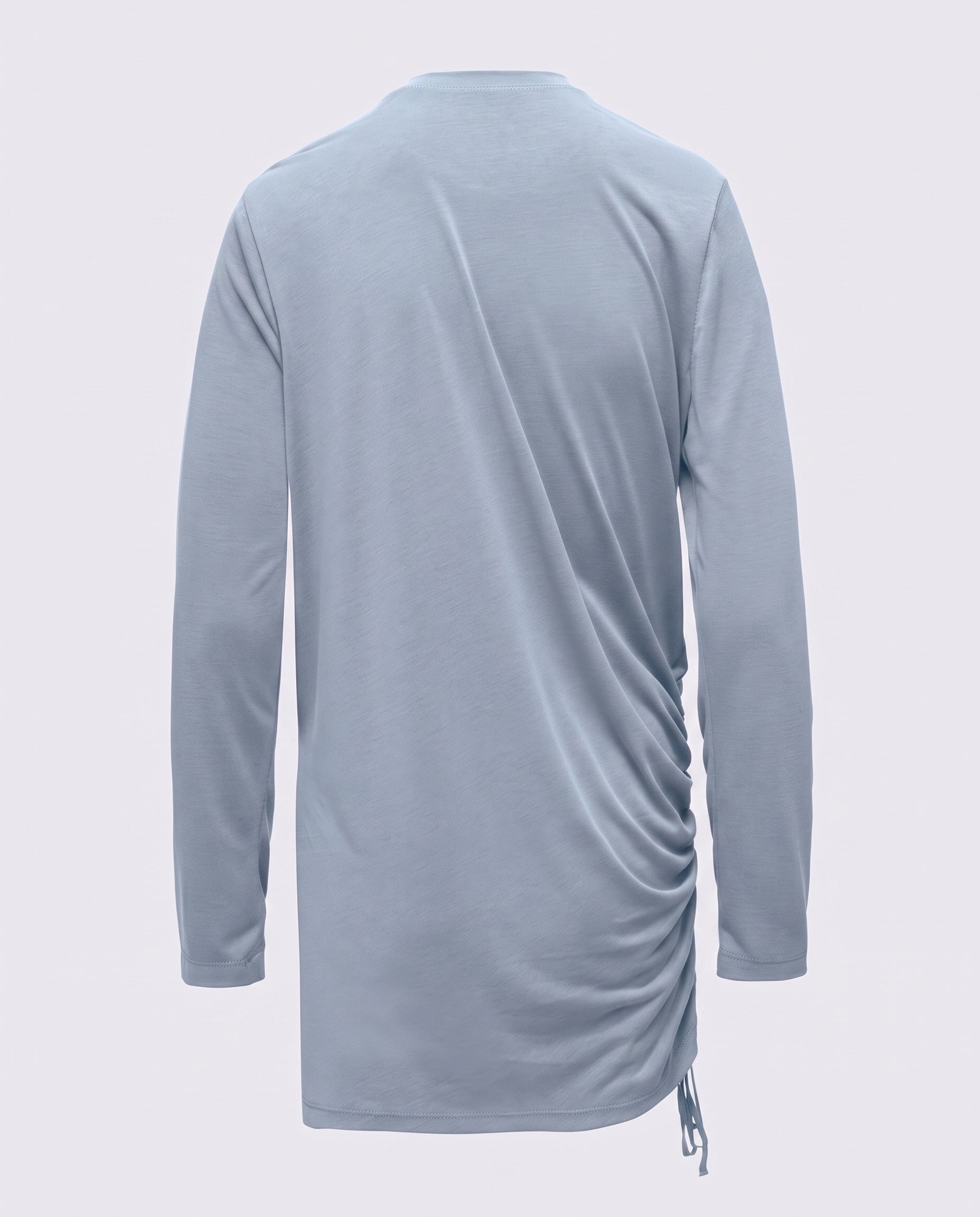 Modal Kumaşlı Ayarlanabilir Drape Detaylı Uzun Üst - Baby Blue