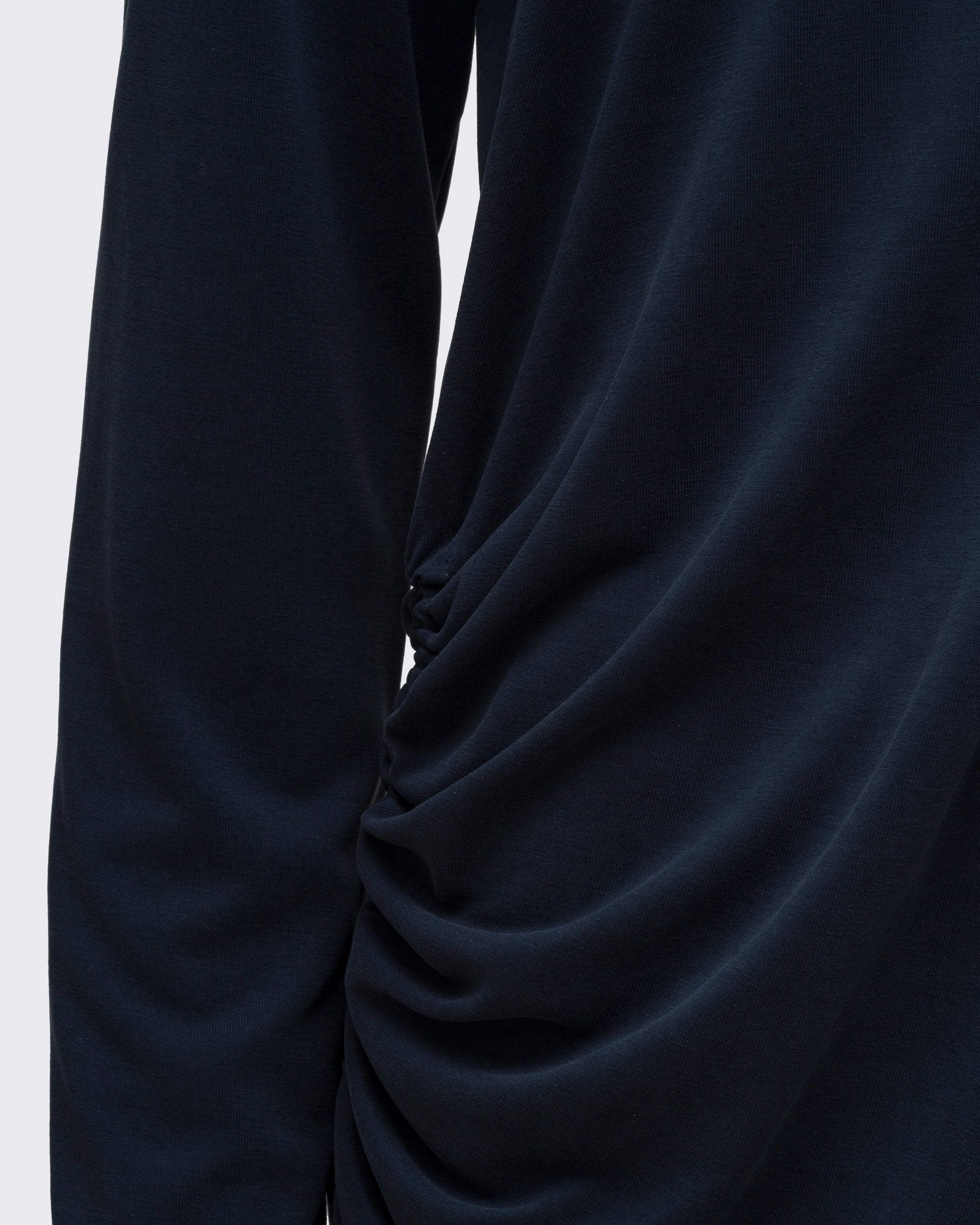 Modal Kumaşlı Ayarlanabilir Drape Detaylı Uzun Üst - Lacivert