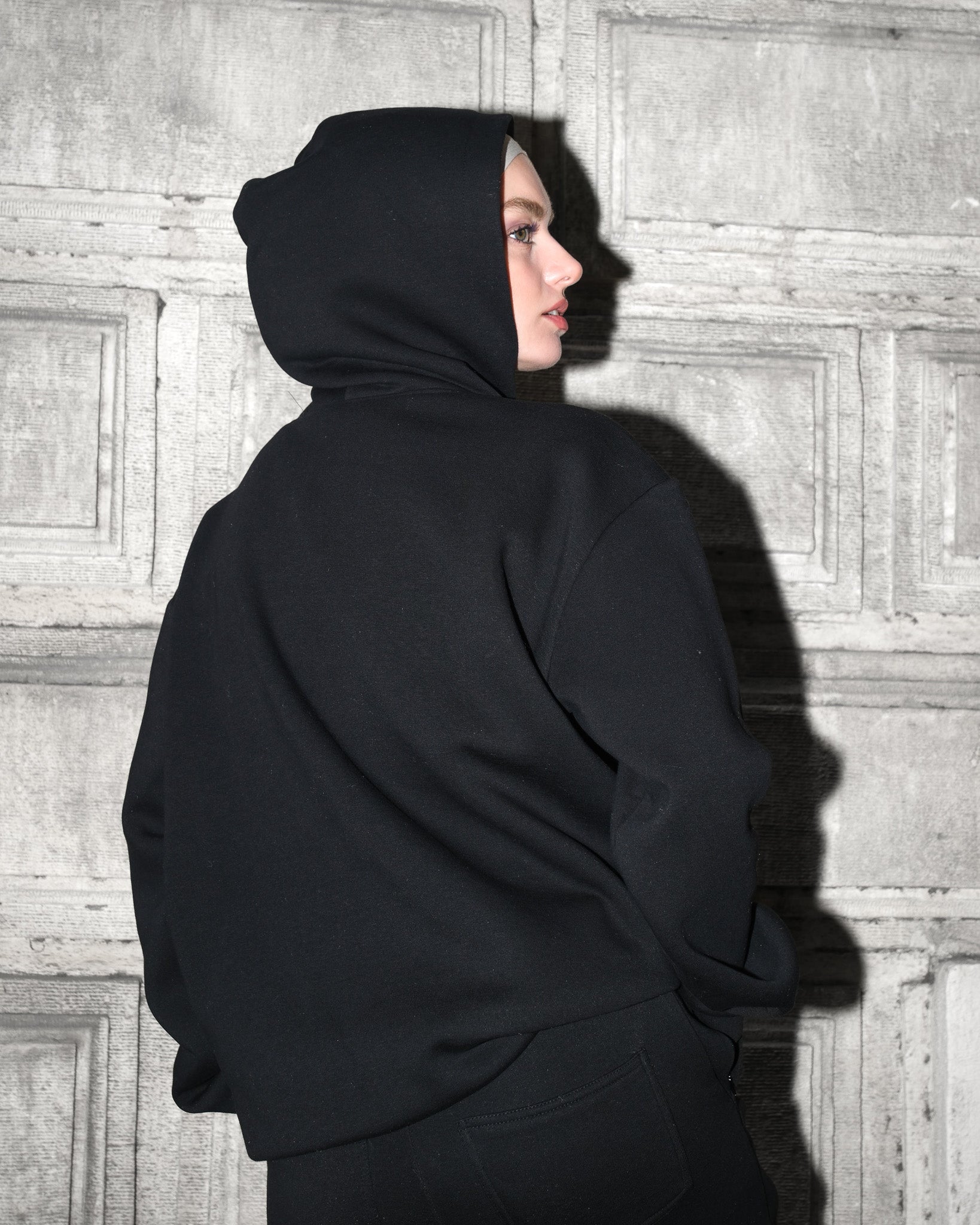 Kapüşonlu Pamuk Kumaşlı Comfy Sweat - Siyah