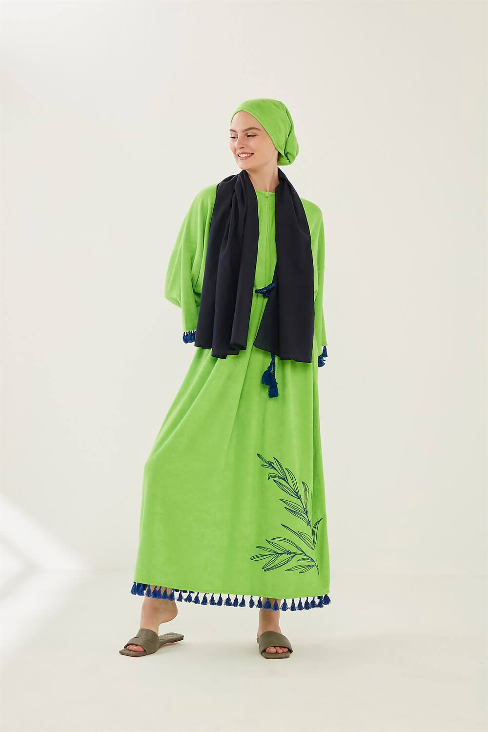 Püsküllü Havlu Kimayo Elbise - Monolou