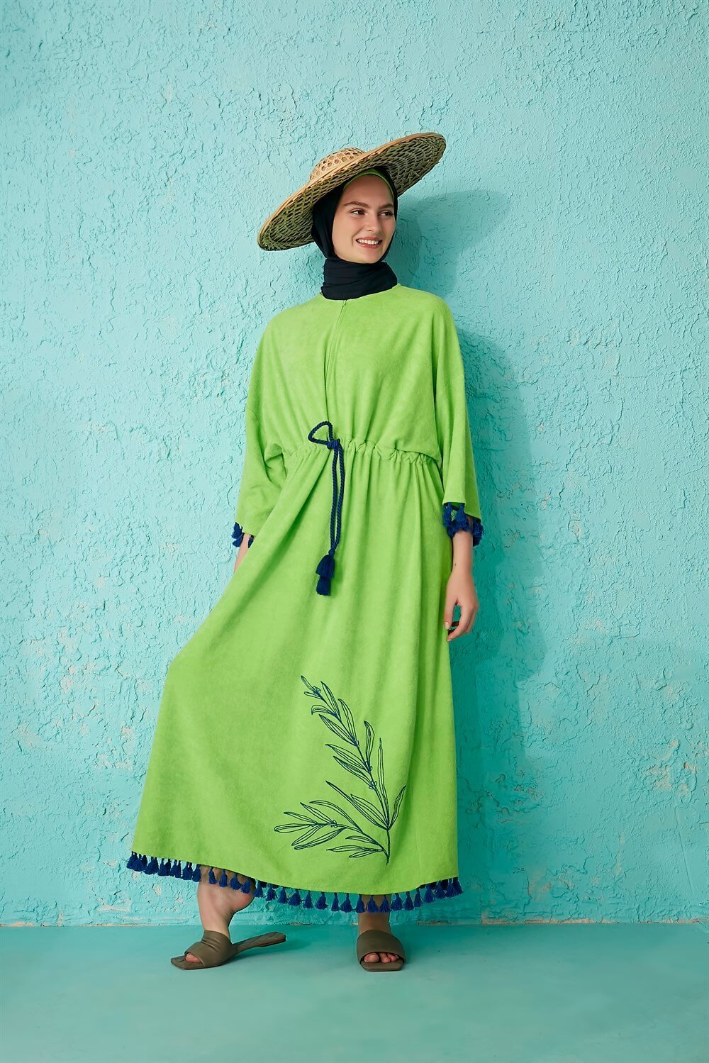 Püsküllü Havlu Kimayo Elbise - Monolou