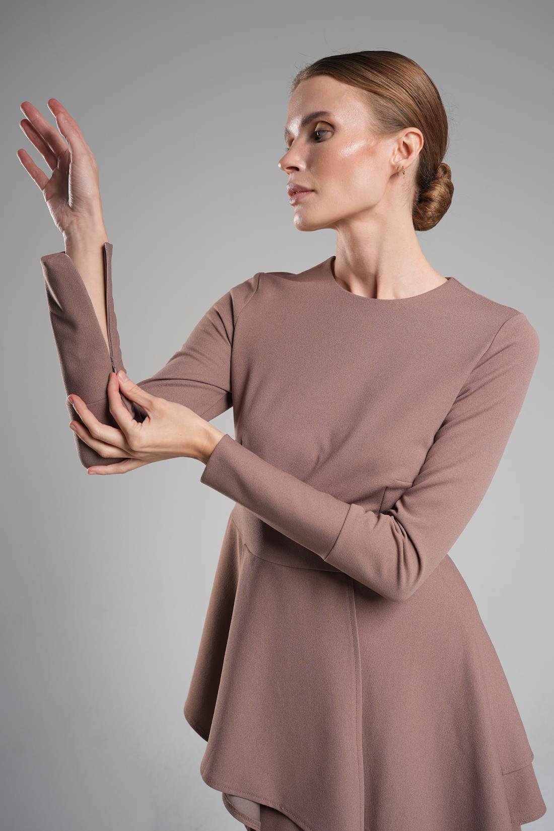 Kolu Gizli Fermuarlı Bluz - Monolou