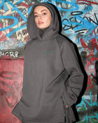 Kendinden Boneli ve Kapüşonlu Pamuk Kumaşlı Sweat - Antrasit