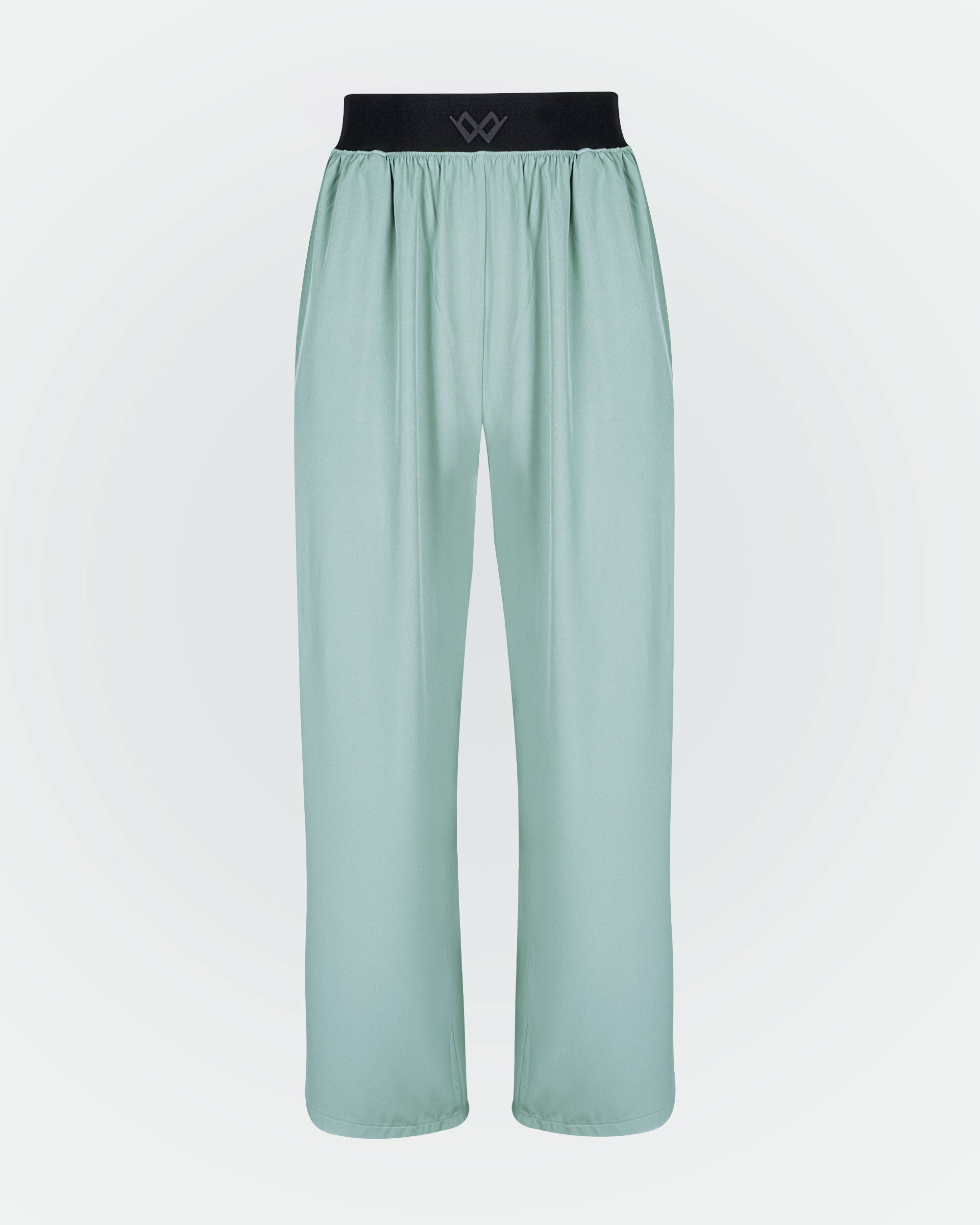 Beli Lastikli Kırışmaz Kumaşlı Cepli Pantolon - Mint