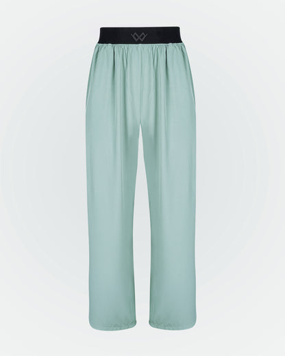Beli Lastikli Kırışmaz Kumaşlı Cepli Pantolon - Mint