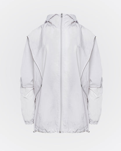 Bel Ayarlamalı Oversize Yağmurluk - Gri