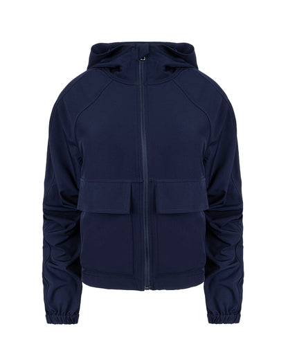 Gizli İç Cepli Kapüşonlu İnce Rüzgarlık - Lacivert