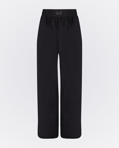 Beli Lastikli Kırışmaz Kumaşlı Cepli Pantolon - Siyah