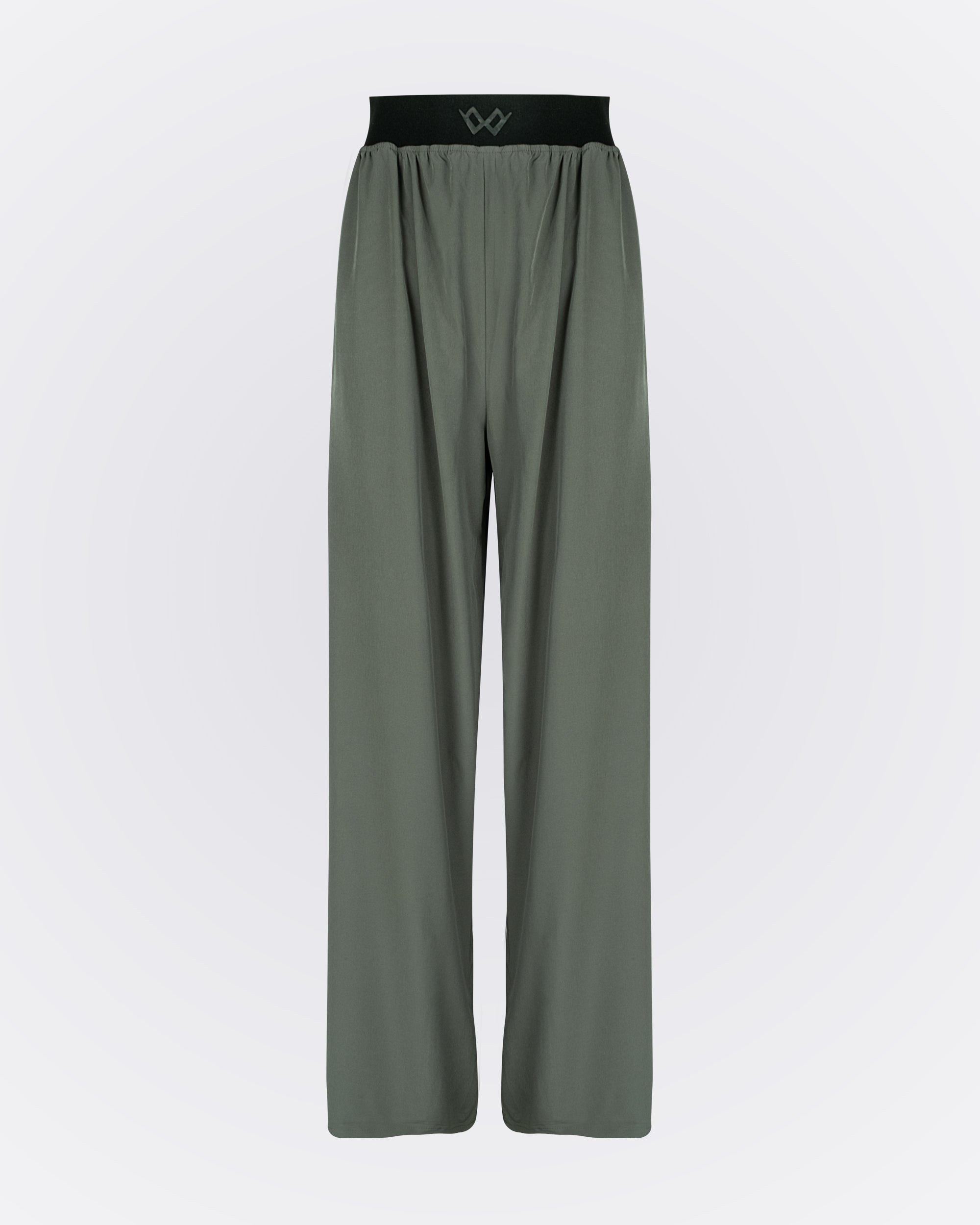 Beli Lastikli Kırışmaz Kumaşlı Cepli Pantolon - Haki