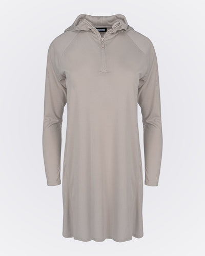 Önden Fermuarlı Kapüşonlu Modal Sweat - Bej