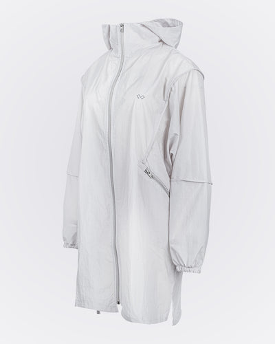 Kapüşonlu Oversize Yağmurluk - Gri