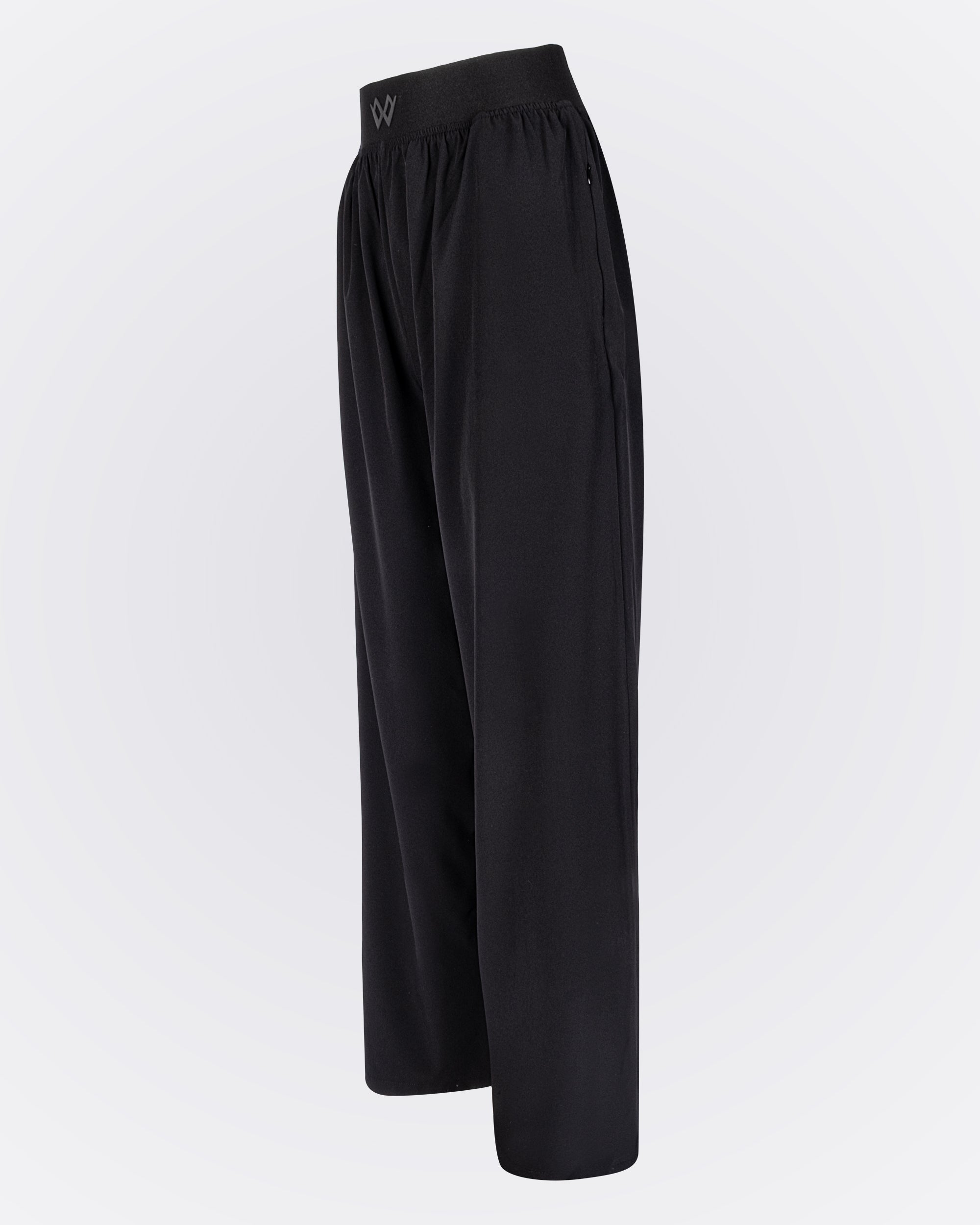 Beli Lastikli Kırışmaz Kumaşlı Cepli Pantolon - Siyah