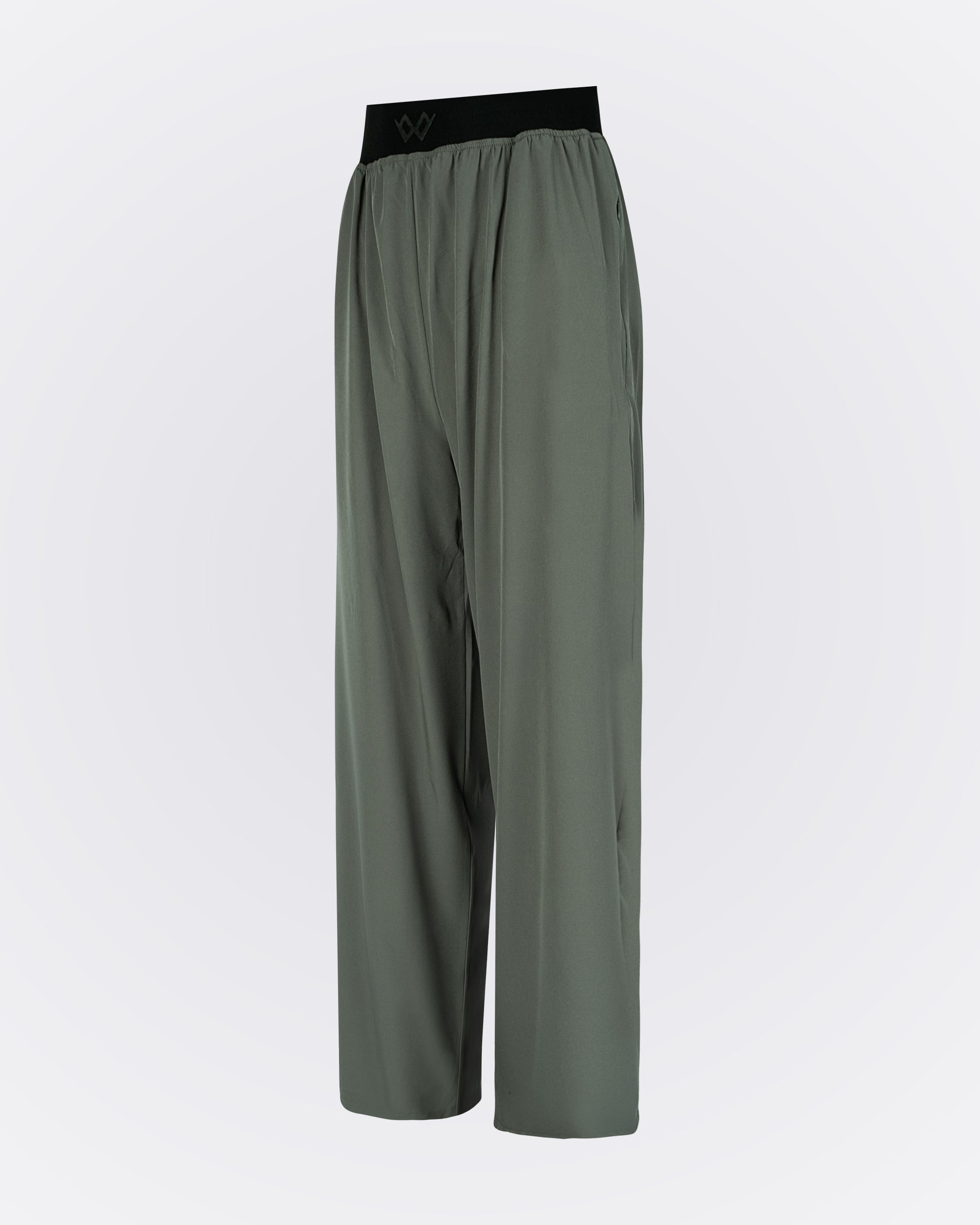 Beli Lastikli Kırışmaz Kumaşlı Cepli Pantolon - Haki