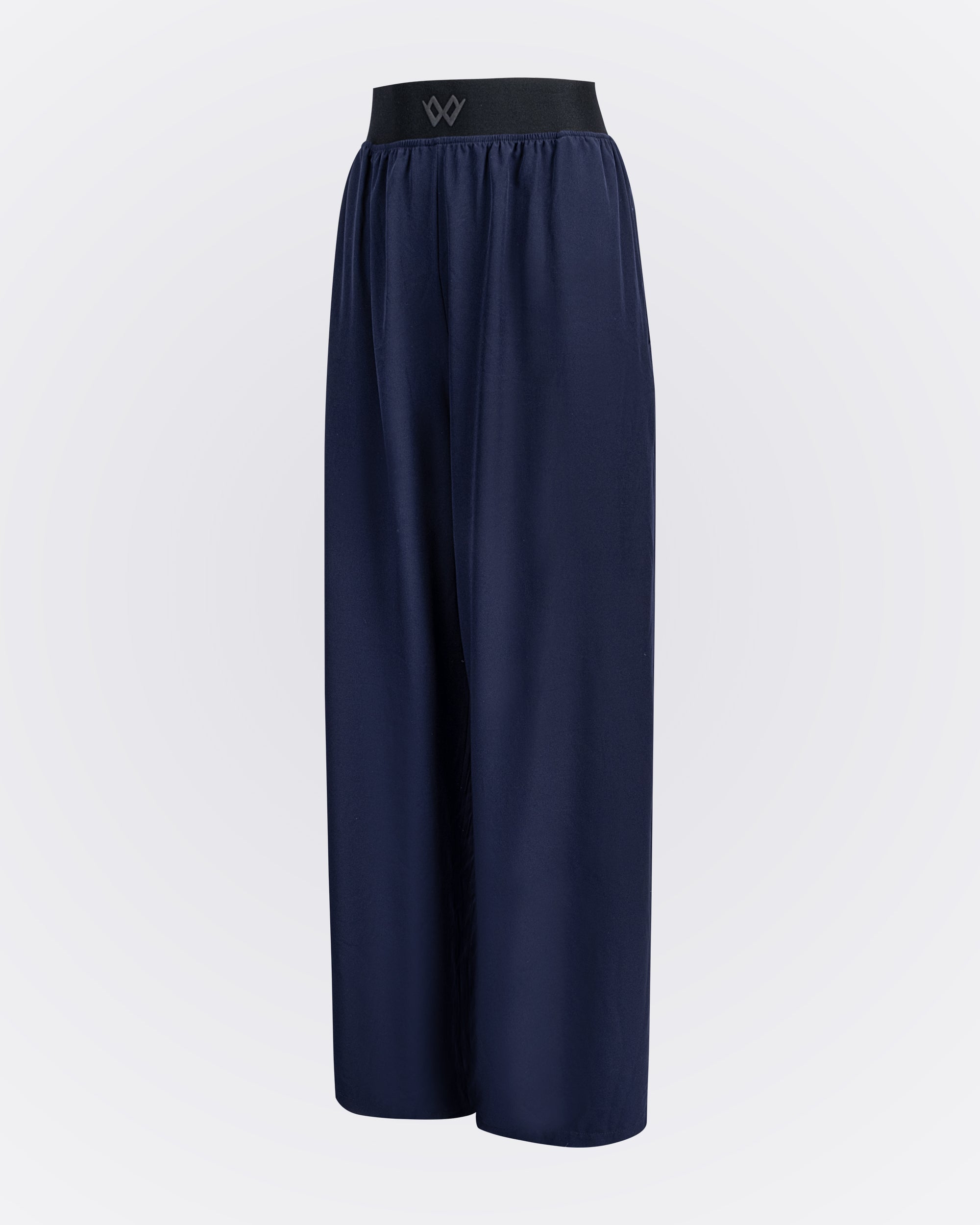 Beli Lastikli Kırışmaz Kumaşlı Cepli Pantolon - Lacivert