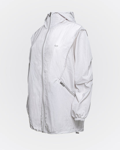 Bel Ayarlamalı Oversize Yağmurluk - Gri