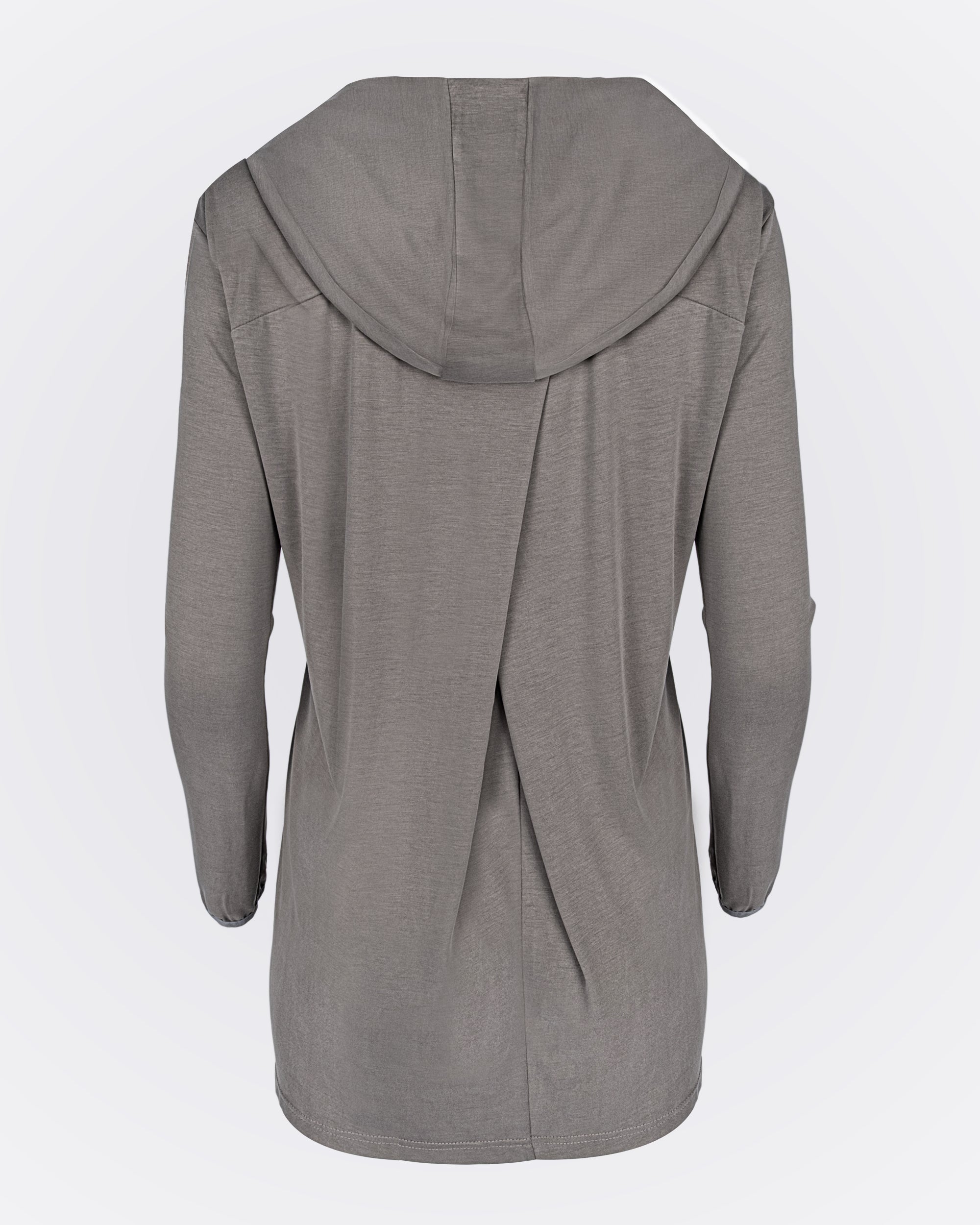 Kapüşonlu İnce Modal Üst- Vizon