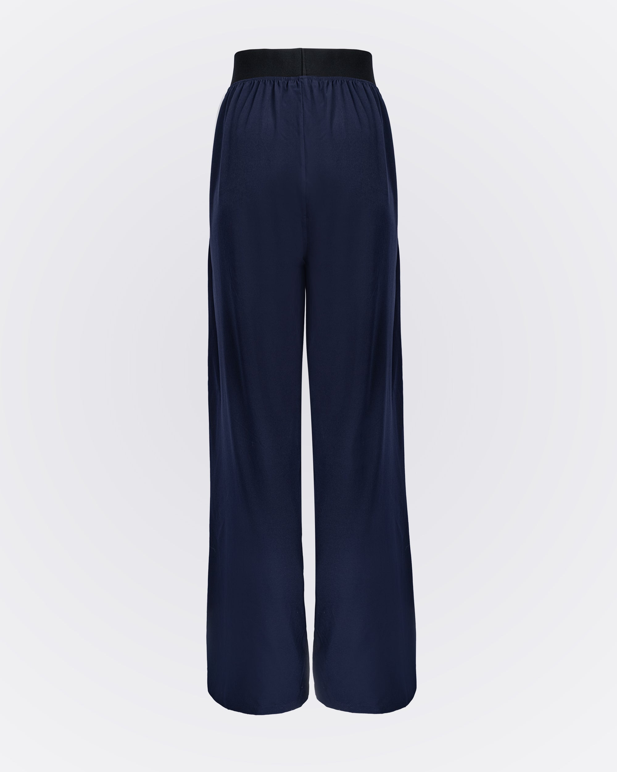 Beli Lastikli Kırışmaz Kumaşlı Cepli Pantolon - Lacivert