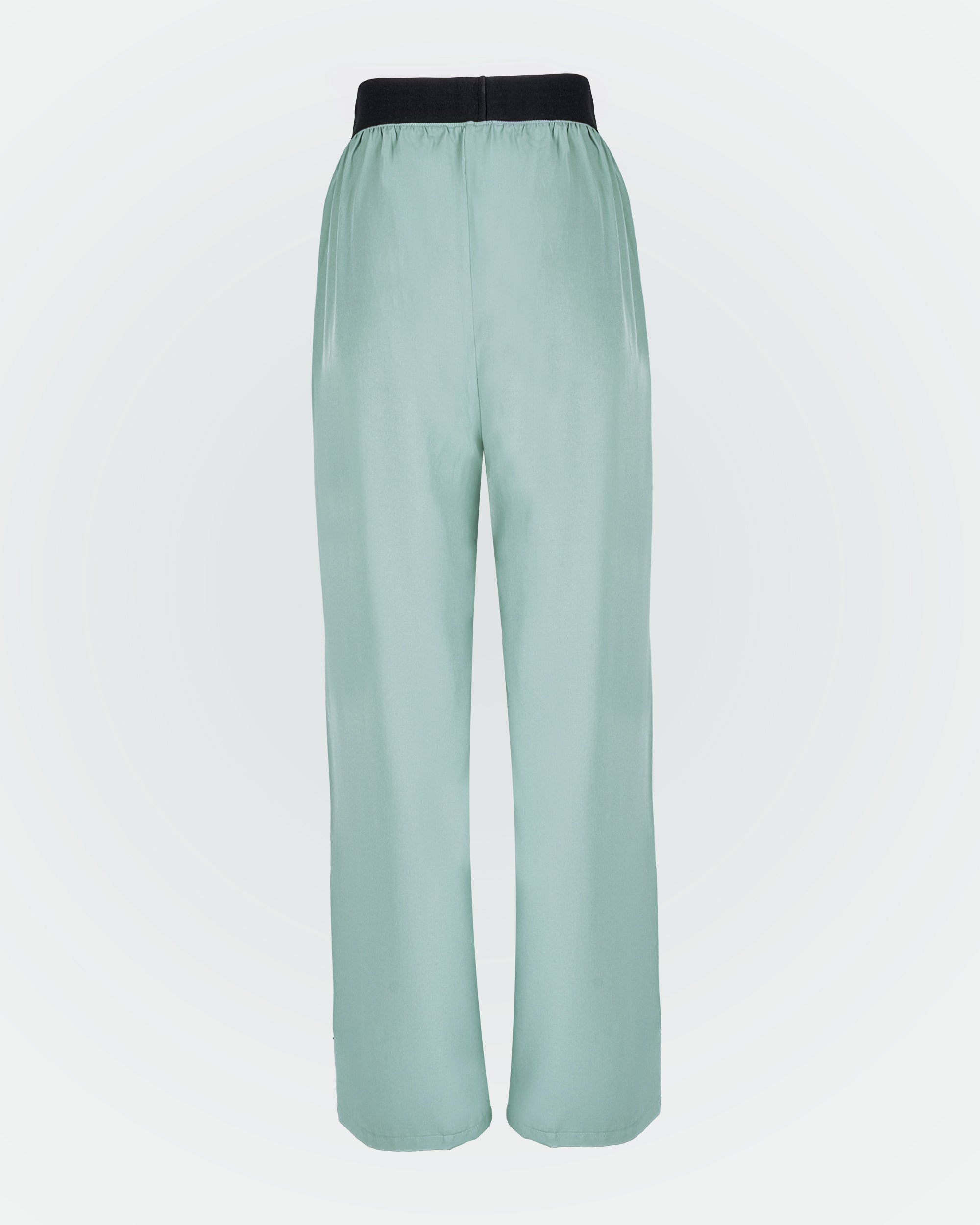 Beli Lastikli Kırışmaz Kumaşlı Cepli Pantolon - Mint