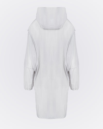 Kapüşonlu Oversize Yağmurluk - Gri
