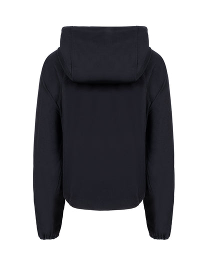 Gizli İç Cepli Kapüşonlu İnce Rüzgarlık - Siyah