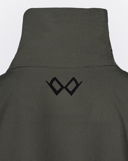 Yüksek Yakalı Lastikli Likra Üst - Haki