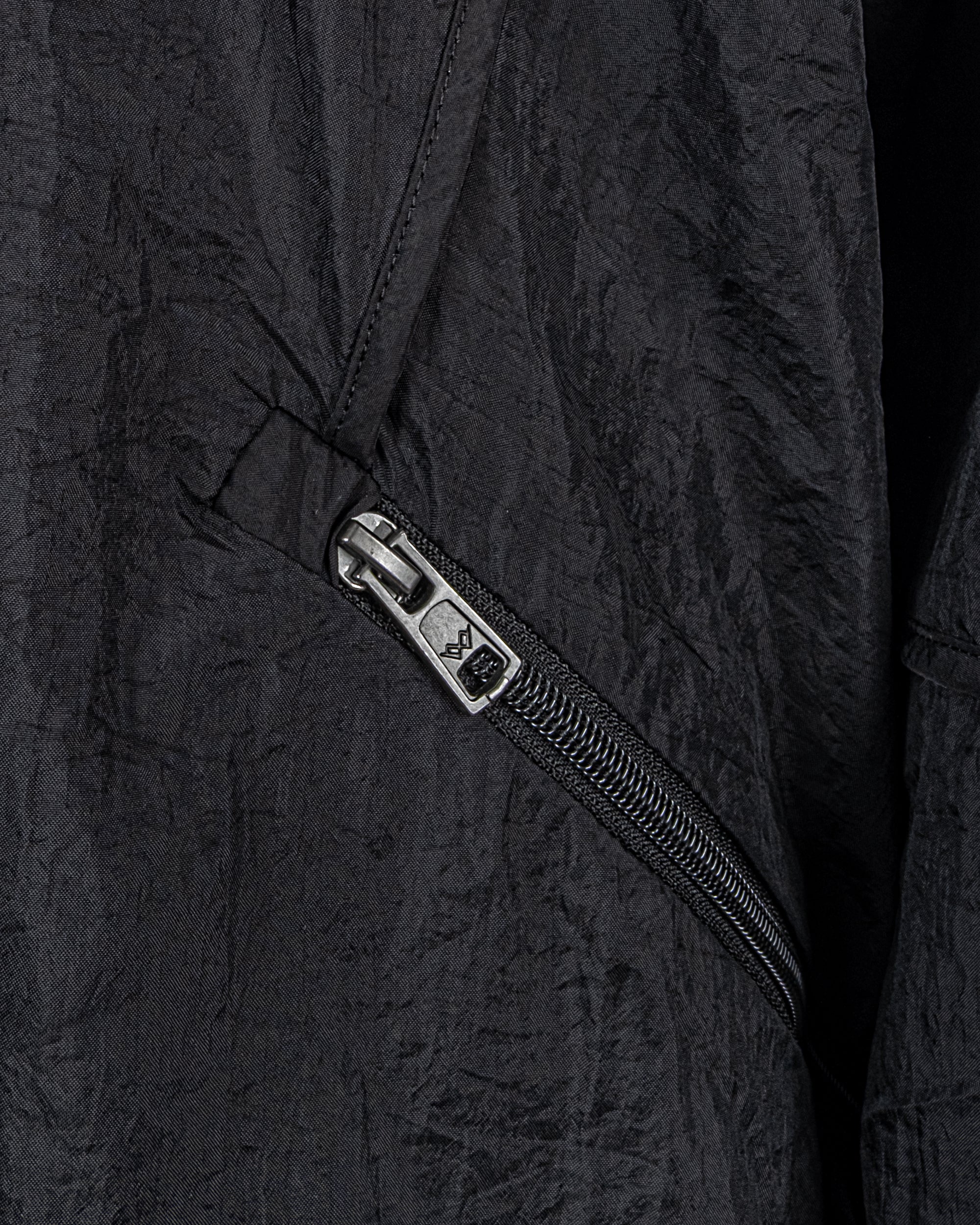 Kapüşonlu Oversize Yağmurluk - Siyah