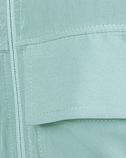 Gizli İç Cepli Kapüşonlu İnce Rüzgarlık - Mint