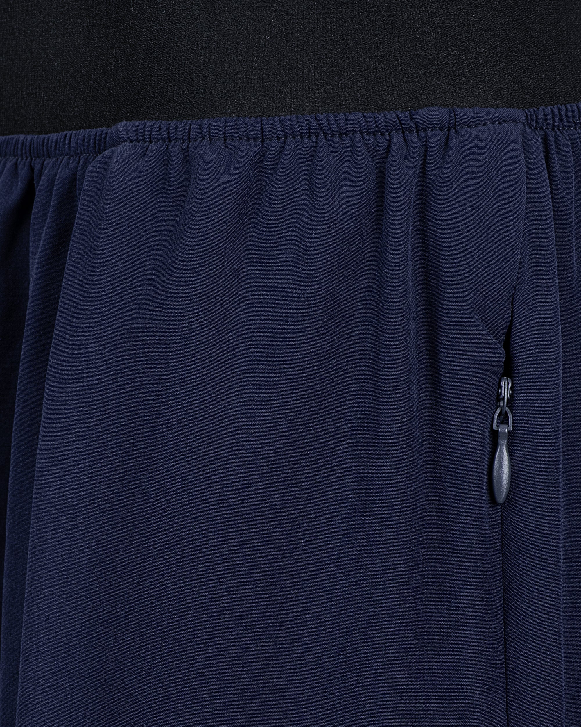 Beli Lastikli Kırışmaz Kumaşlı Cepli Pantolon - Lacivert