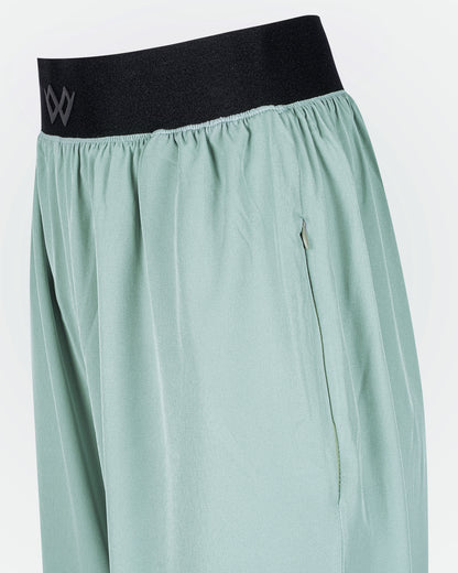 Beli Lastikli Kırışmaz Kumaşlı Cepli Pantolon - Mint