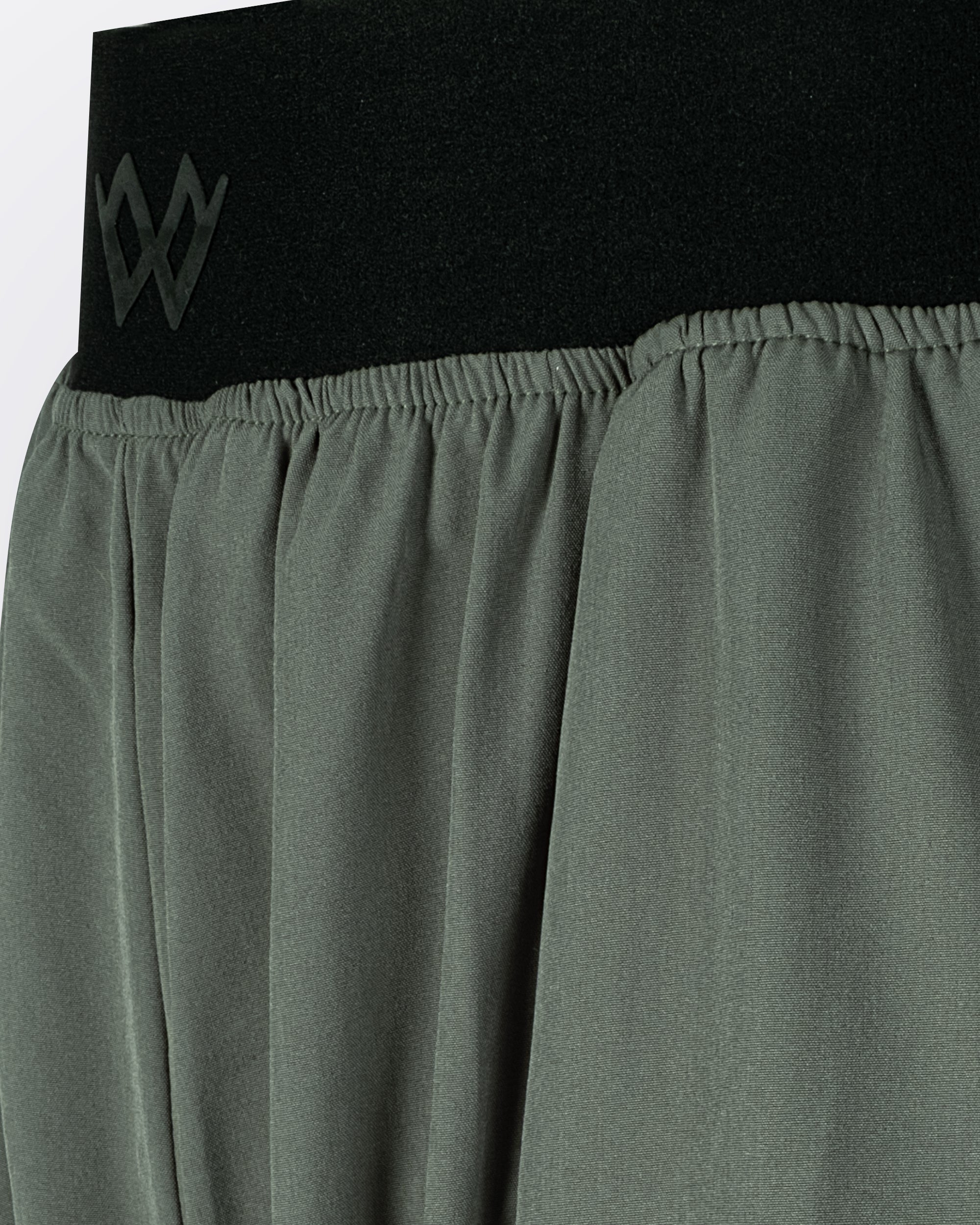 Beli Lastikli Kırışmaz Kumaşlı Cepli Pantolon - Haki