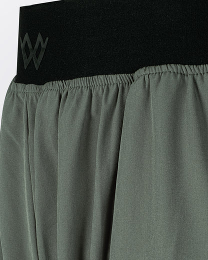 Beli Lastikli Kırışmaz Kumaşlı Cepli Pantolon - Haki