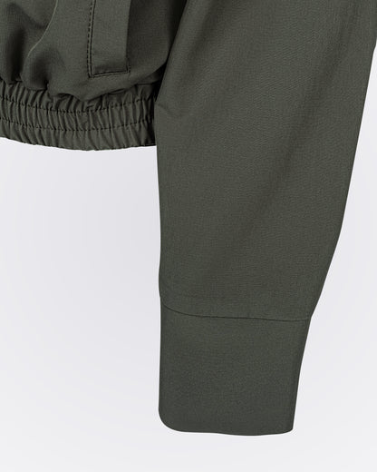 Yüksek Yakalı Lastikli Likra Üst - Haki