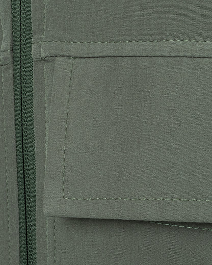 Gizli İç Cepli Kapüşonlu İnce Rüzgarlık - Haki