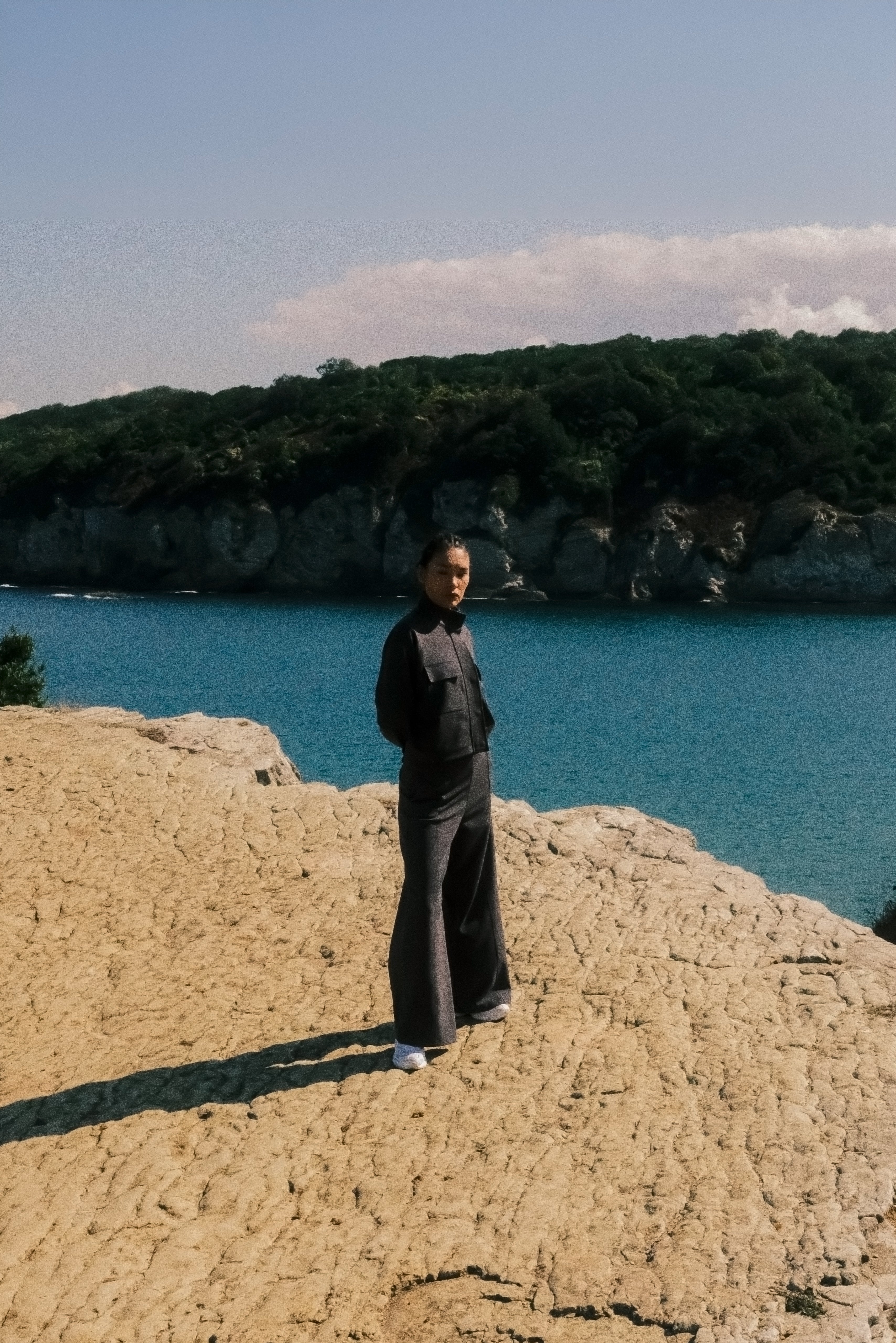 Dik Yakalı Pamuk Kumaşlı Ceket - Antrasit