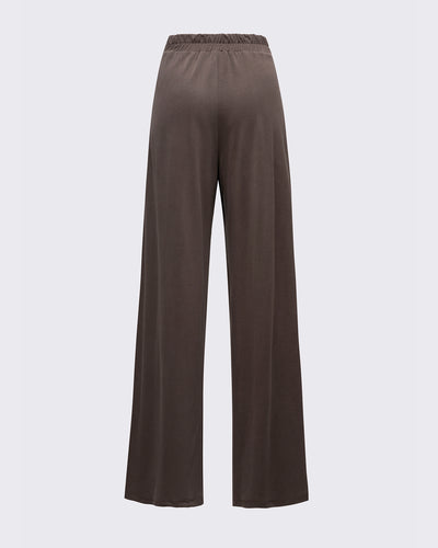 Kruvaze Görünümlü Modal Pantolon-Mocha
