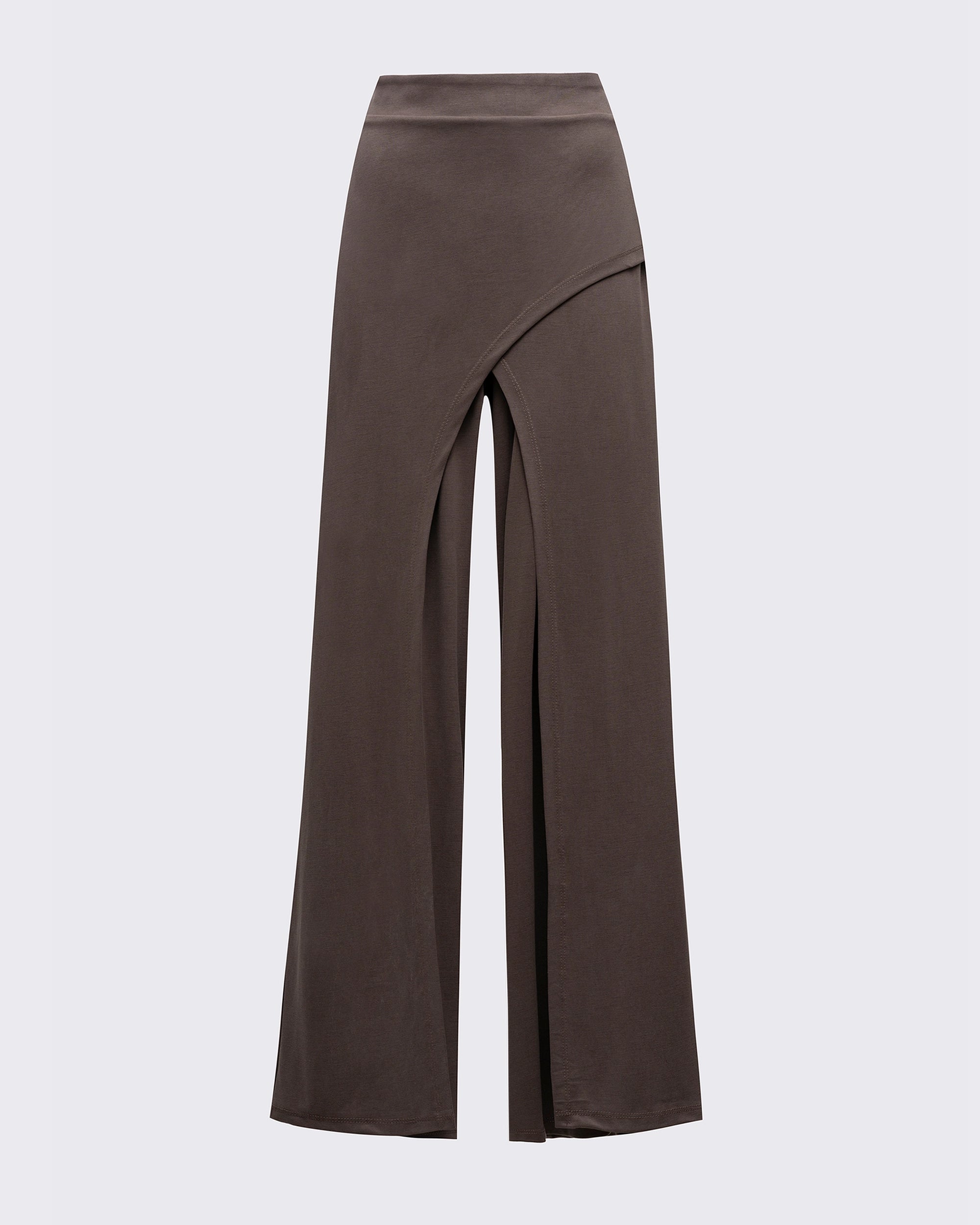 Kruvaze Görünümlü Modal Pantolon-Mocha