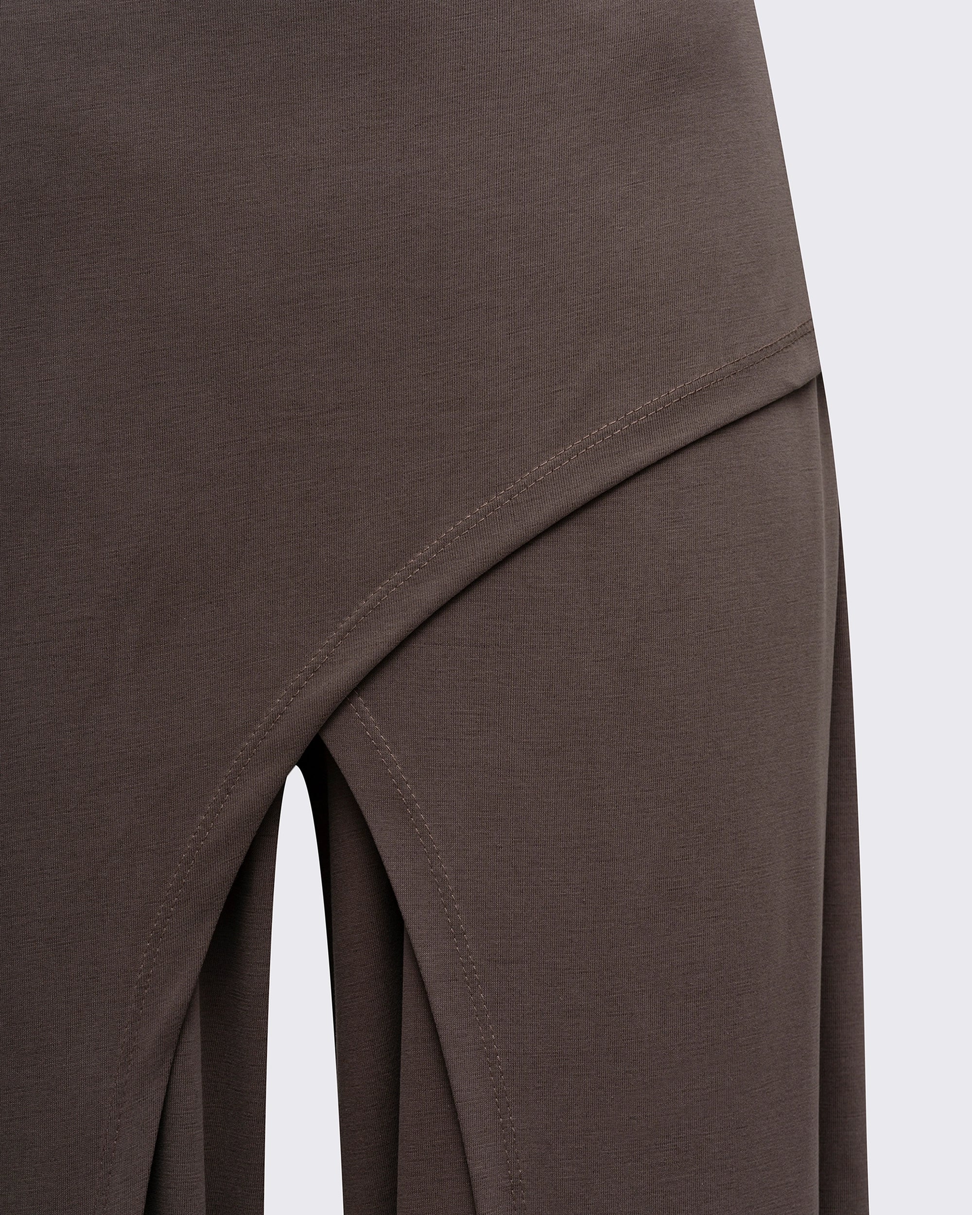 Kruvaze Görünümlü Modal Pantolon-Mocha