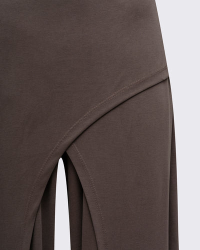 Kruvaze Görünümlü Modal Pantolon-Mocha