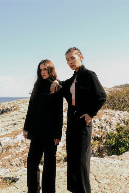 Likralı Boru Paça Aktif Pantolon - Siyah